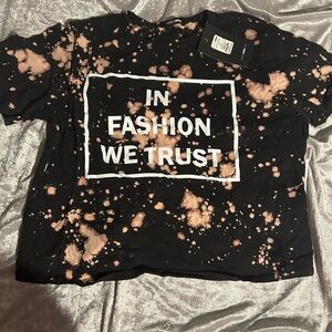 Fashion Nova Black Bleached Statement Tee